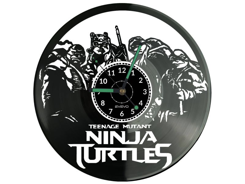 NINJA TURTLES Vinyl Zegar Ścienny Płyta Winylowa Nowoczesny Dekoracyjny Na Prezent Urodziny