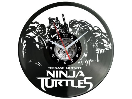 NINJA TURTLES Vinyl Zegar Ścienny Płyta Winylowa Nowoczesny Dekoracyjny Na Prezent Urodziny