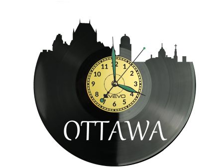 OTTAWA Vinyl Zegar Ścienny Płyta Winylowa Nowoczesny Dekoracyjny Na Prezent Urodziny