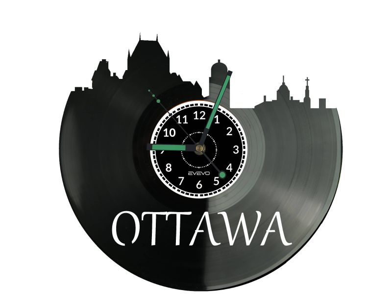 OTTAWA Vinyl Zegar Ścienny Płyta Winylowa Nowoczesny Dekoracyjny Na Prezent Urodziny