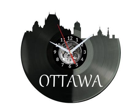 OTTAWA Vinyl Zegar Ścienny Płyta Winylowa Nowoczesny Dekoracyjny Na Prezent Urodziny