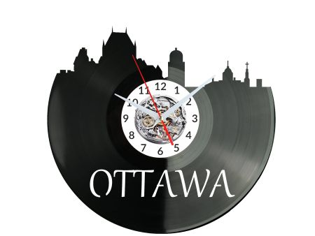 OTTAWA Vinyl Zegar Ścienny Płyta Winylowa Nowoczesny Dekoracyjny Na Prezent Urodziny