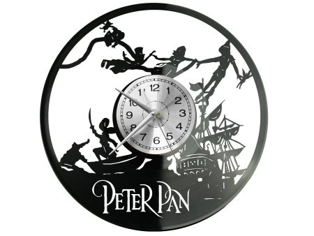 PETER PAN Vinyl Zegar Ścienny Płyta Winylowa Nowoczesny Dekoracyjny Na Prezent Urodziny+