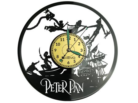 PETER PAN Vinyl Zegar Ścienny Płyta Winylowa Nowoczesny Dekoracyjny Na Prezent Urodziny+