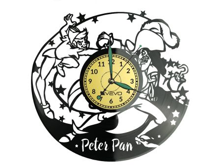 PETER PAN Vinyl Zegar Ścienny Płyta Winylowa Nowoczesny Dekoracyjny Na Prezent Urodziny