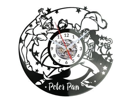 PETER PAN Vinyl Zegar Ścienny Płyta Winylowa Nowoczesny Dekoracyjny Na Prezent Urodziny