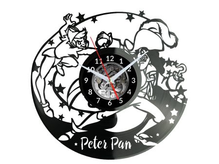 PETER PAN Vinyl Zegar Ścienny Płyta Winylowa Nowoczesny Dekoracyjny Na Prezent Urodziny