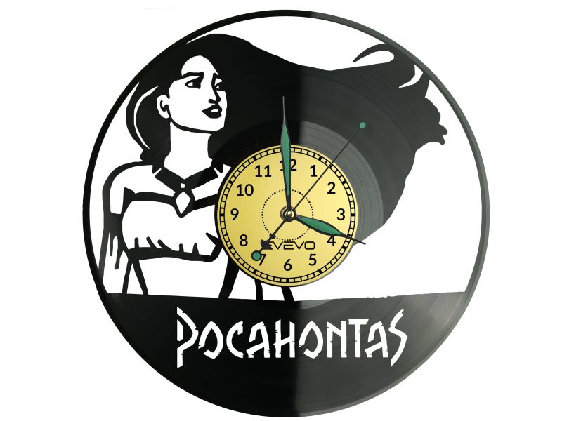 POCAHONTAS  Vinyl Zegar Ścienny Płyta Winylowa Nowoczesny Dekoracyjny Na Prezent Urodziny