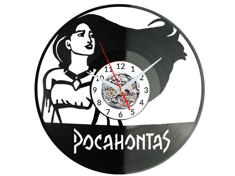 POCAHONTAS  Vinyl Zegar Ścienny Płyta Winylowa Nowoczesny Dekoracyjny Na Prezent Urodziny