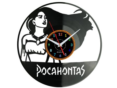 POCAHONTAS  Vinyl Zegar Ścienny Płyta Winylowa Nowoczesny Dekoracyjny Na Prezent Urodziny