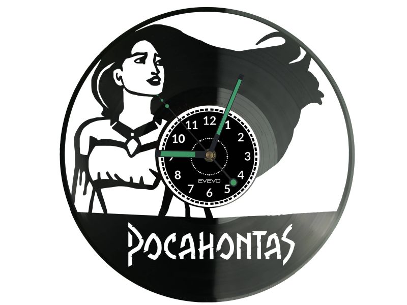 POCAHONTAS  Vinyl Zegar Ścienny Płyta Winylowa Nowoczesny Dekoracyjny Na Prezent Urodziny