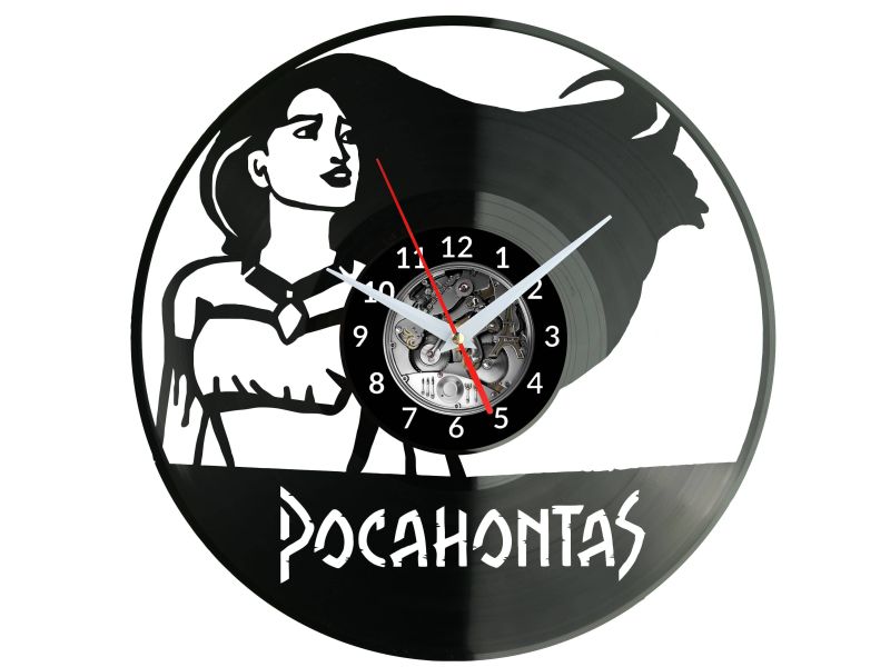 POCAHONTAS  Vinyl Zegar Ścienny Płyta Winylowa Nowoczesny Dekoracyjny Na Prezent Urodziny