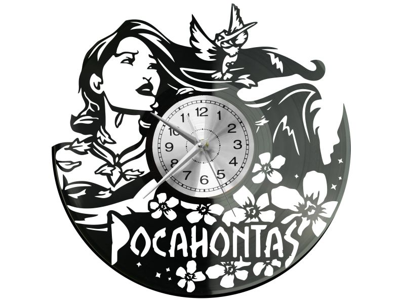 POCAHONTAS  Vinyl Zegar Ścienny Płyta Winylowa Nowoczesny Dekoracyjny Na Prezent Urodziny