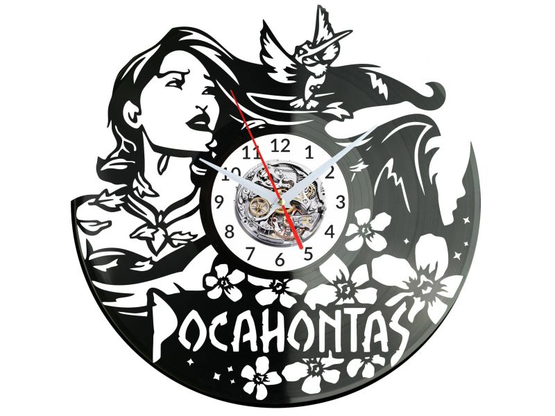 POCAHONTAS  Vinyl Zegar Ścienny Płyta Winylowa Nowoczesny Dekoracyjny Na Prezent Urodziny