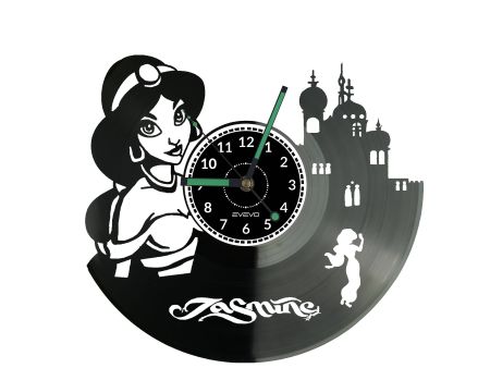 PRINCESS JASMINE Vinyl Zegar Ścienny Płyta Winylowa Nowoczesny Dekoracyjny Na Prezent Urodziny