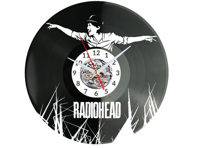 Radiohead Vinyl Zegar Ścienny Płyta Winylowa Nowoczesny Dekoracyjny Na Prezent Urodziny