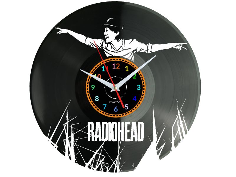 Radiohead Vinyl Zegar Ścienny Płyta Winylowa Nowoczesny Dekoracyjny Na Prezent Urodziny