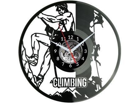 Rock Climbing Vinyl Zegar Ścienny Płyta Winylowa Nowoczesny Dekoracyjny Na Prezent Urodziny