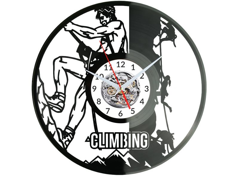 Rock Climbing Vinyl Zegar Ścienny Płyta Winylowa Nowoczesny Dekoracyjny Na Prezent Urodziny