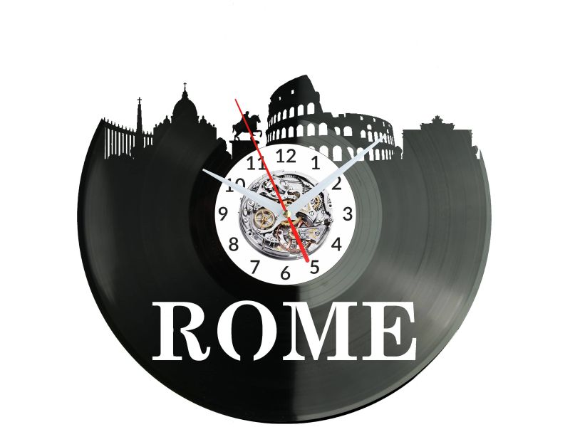 ROME Vinyl Zegar Ścienny Płyta Winylowa Nowoczesny Dekoracyjny Na Prezent Urodziny