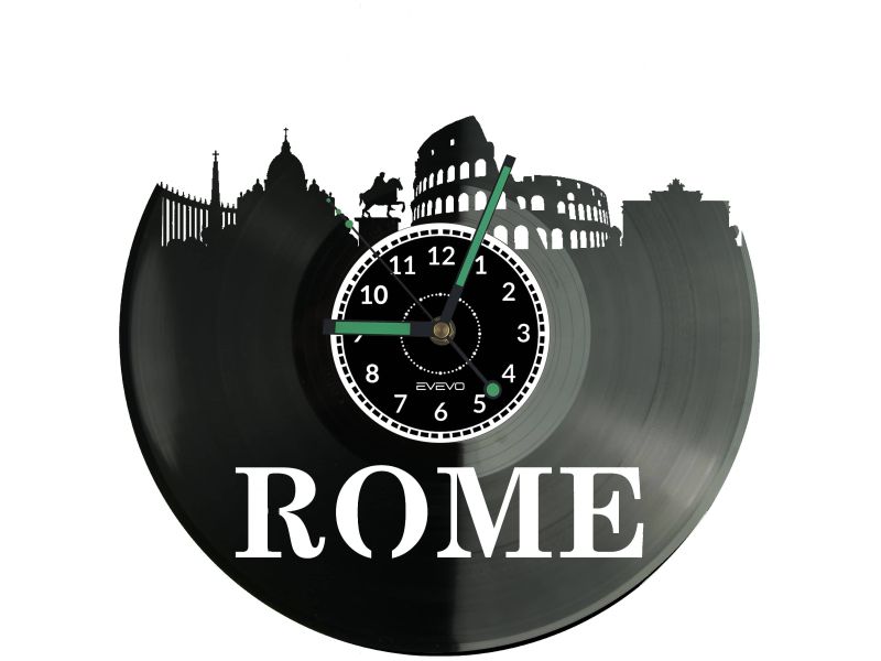 ROME Vinyl Zegar Ścienny Płyta Winylowa Nowoczesny Dekoracyjny Na Prezent Urodziny