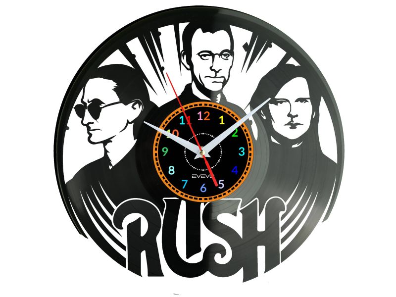 Rush White Vinyl Zegar Ścienny Płyta Winylowa Nowoczesny Dekoracyjny Na Prezent Urodziny