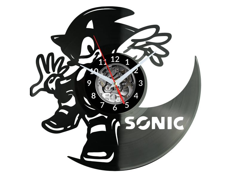 SONIC Vinyl Zegar Ścienny Płyta Winylowa Nowoczesny Dekoracyjny Na Prezent Urodziny