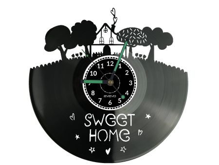 sweet home Vinyl Zegar Ścienny Płyta Winylowa Nowoczesny Dekoracyjny Na Prezent Urodziny