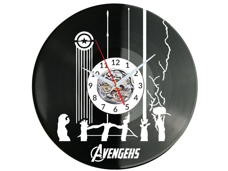 AVENGERS Vinyl Zegar Ścienny Płyta Winylowa Nowoczesny Dekoracyjny Na Prezent Urodziny