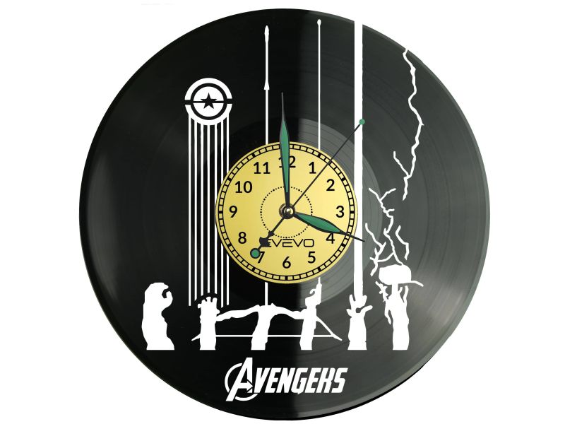 AVENGERS Vinyl Zegar Ścienny Płyta Winylowa Nowoczesny Dekoracyjny Na Prezent Urodziny