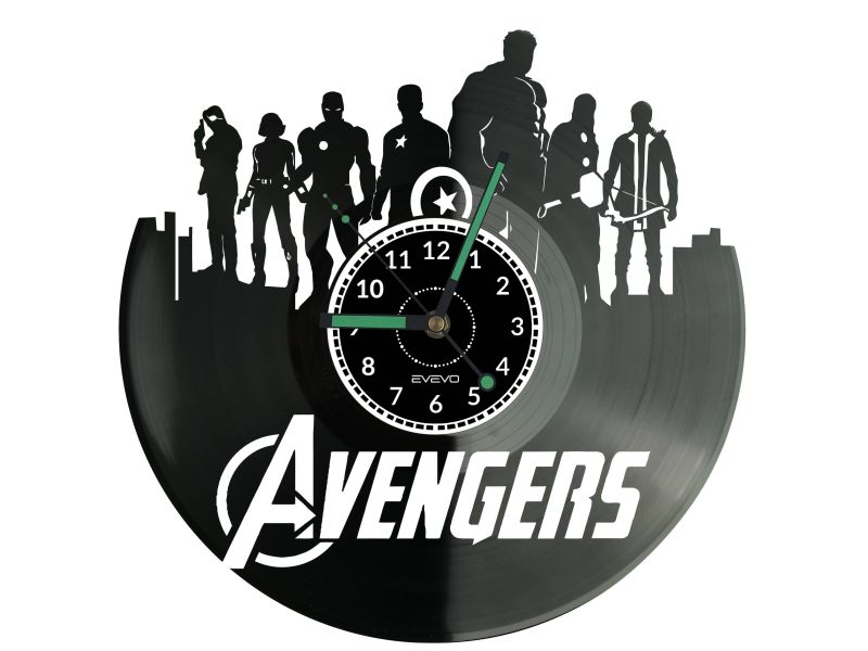 AVENGERS Vinyl Zegar Ścienny Płyta Winylowa Nowoczesny Dekoracyjny Na Prezent Urodziny