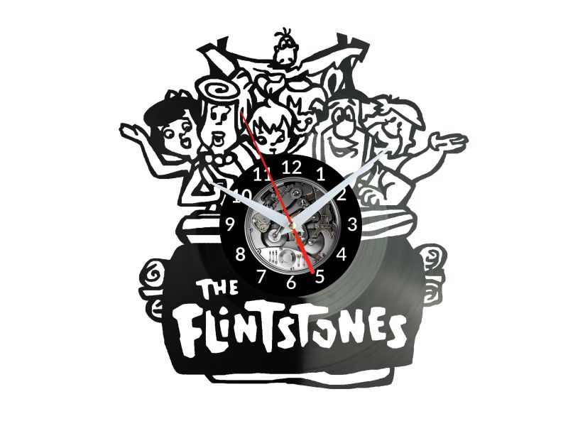 THE FLINTSTONES Vinyl Zegar Ścienny Płyta Winylowa Nowoczesny Dekoracyjny Na Prezent Urodziny