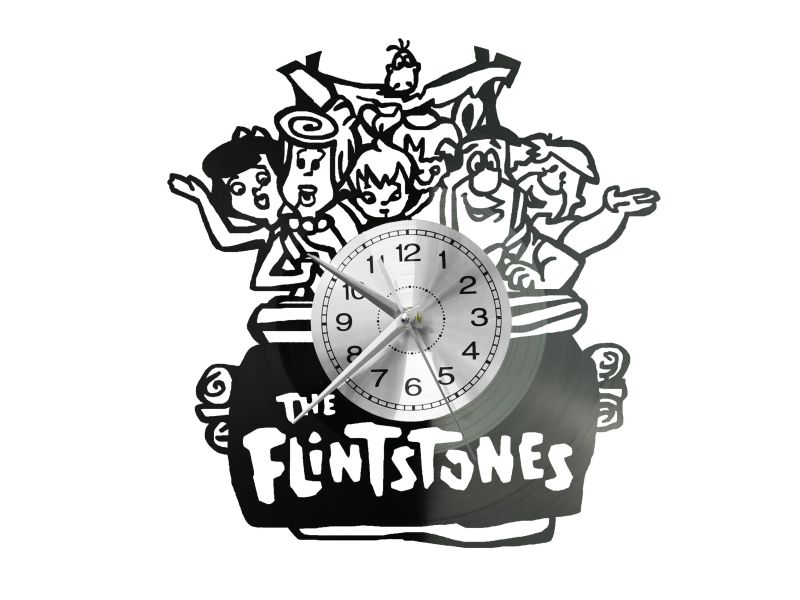 THE FLINTSTONES Vinyl Zegar Ścienny Płyta Winylowa Nowoczesny Dekoracyjny Na Prezent Urodziny