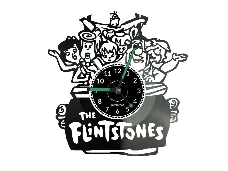 THE FLINTSTONES Vinyl Zegar Ścienny Płyta Winylowa Nowoczesny Dekoracyjny Na Prezent Urodziny