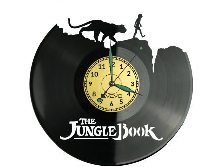 THE JUNGLE BOOK Vinyl Zegar Ścienny Płyta Winylowa Nowoczesny Dekoracyjny Na Prezent Urodziny