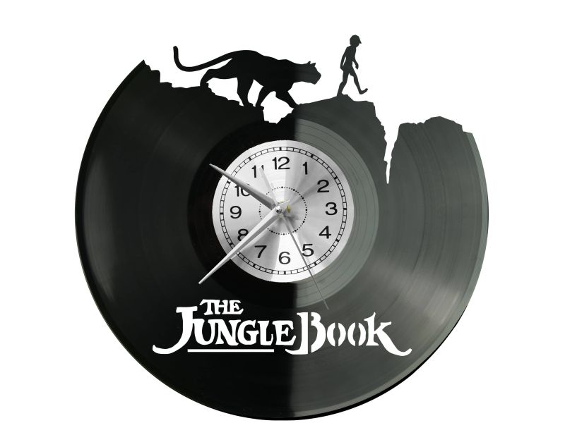 THE JUNGLE BOOK Vinyl Zegar Ścienny Płyta Winylowa Nowoczesny Dekoracyjny Na Prezent Urodziny