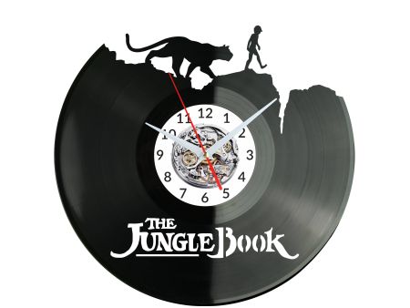 THE JUNGLE BOOK Vinyl Zegar Ścienny Płyta Winylowa Nowoczesny Dekoracyjny Na Prezent Urodziny