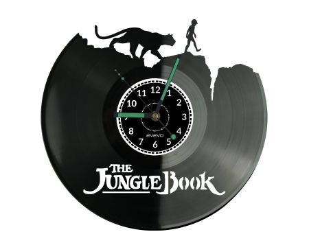 THE JUNGLE BOOK Vinyl Zegar Ścienny Płyta Winylowa Nowoczesny Dekoracyjny Na Prezent Urodziny