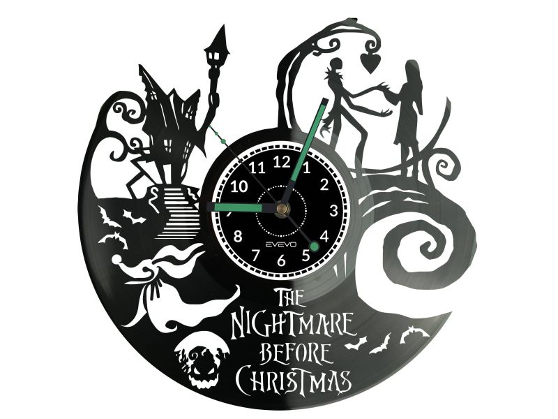 The Nightmare Before Christmas Vinyl Zegar Ścienny Płyta Winylowa Nowoczesny Dekoracyjny Na Prezent Urodziny