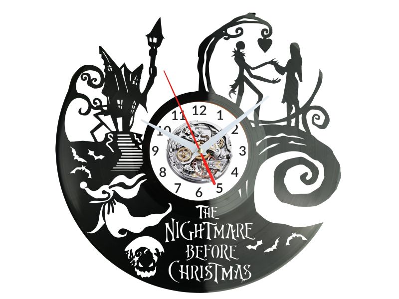 The Nightmare Before Christmas Vinyl Zegar Ścienny Płyta Winylowa Nowoczesny Dekoracyjny Na Prezent Urodziny