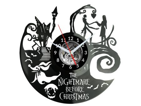 The Nightmare Before Christmas Vinyl Zegar Ścienny Płyta Winylowa Nowoczesny Dekoracyjny Na Prezent Urodziny