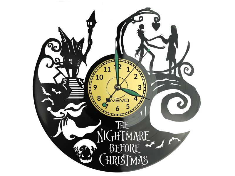 The Nightmare Before Christmas Vinyl Zegar Ścienny Płyta Winylowa Nowoczesny Dekoracyjny Na Prezent Urodziny