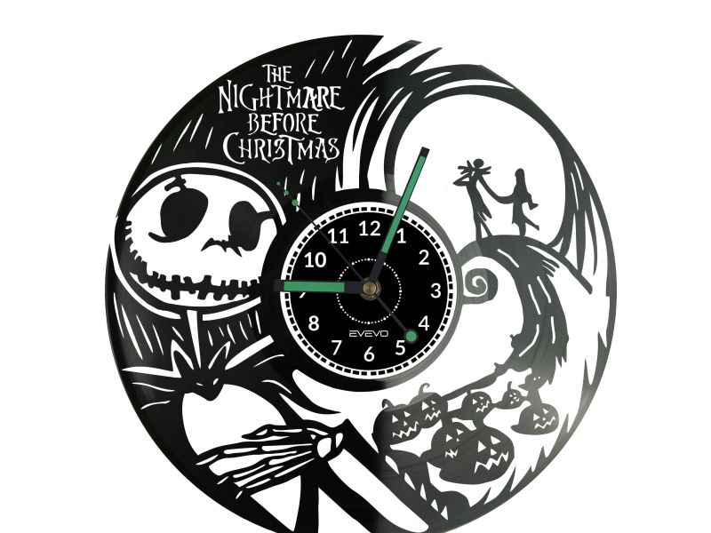 The Nightmare Before Christmas Vinyl Zegar Ścienny Płyta Winylowa Nowoczesny Dekoracyjny Na Prezent Urodziny