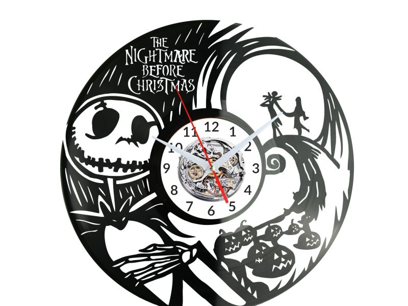 The Nightmare Before Christmas Vinyl Zegar Ścienny Płyta Winylowa Nowoczesny Dekoracyjny Na Prezent Urodziny