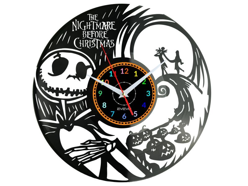 The Nightmare Before Christmas Vinyl Zegar Ścienny Płyta Winylowa Nowoczesny Dekoracyjny Na Prezent Urodziny