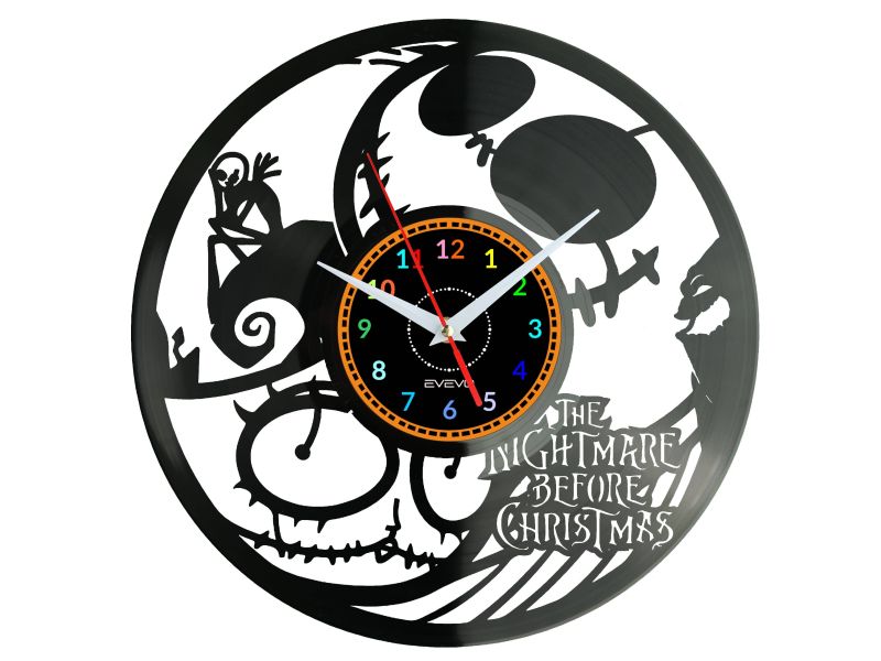 The Nightmare Before Christmas Vinyl Zegar Ścienny Płyta Winylowa Nowoczesny Dekoracyjny Na Prezent Urodziny