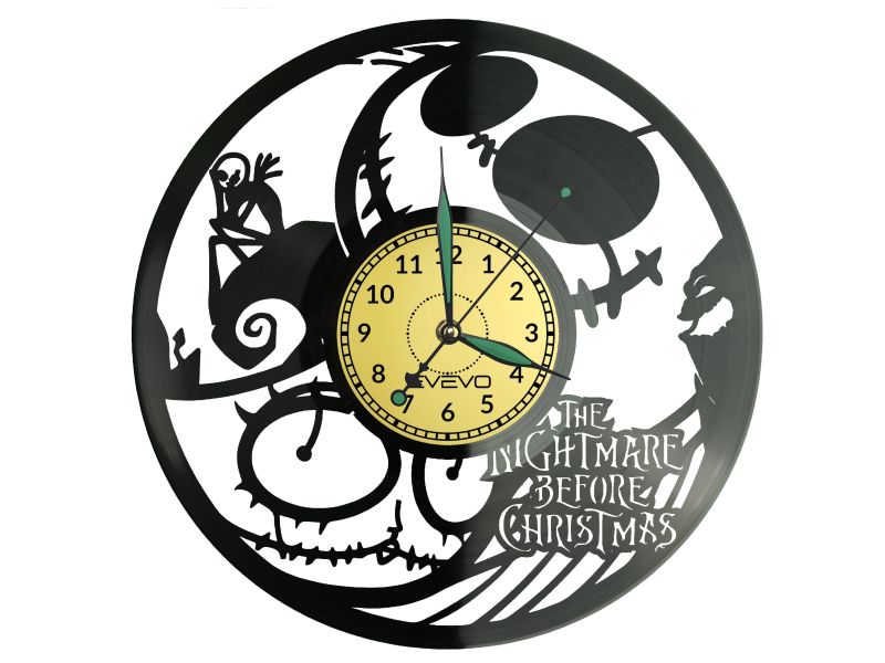 The Nightmare Before Christmas Vinyl Zegar Ścienny Płyta Winylowa Nowoczesny Dekoracyjny Na Prezent Urodziny