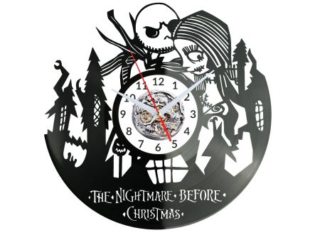 The Nightmare Before Christmas Vinyl Zegar Ścienny Płyta Winylowa Nowoczesny Dekoracyjny Na Prezent Urodziny