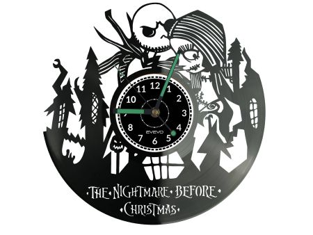 The Nightmare Before Christmas Vinyl Zegar Ścienny Płyta Winylowa Nowoczesny Dekoracyjny Na Prezent Urodziny