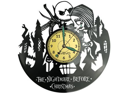 The Nightmare Before Christmas Vinyl Zegar Ścienny Płyta Winylowa Nowoczesny Dekoracyjny Na Prezent Urodziny